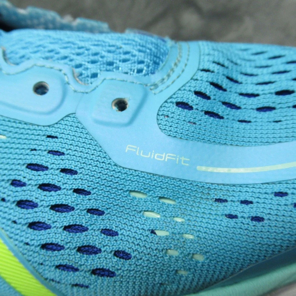 Asics Gel Running Shoes Womens 7 Teal Yellow Kayano Fluid Ride Cushioned Comfort